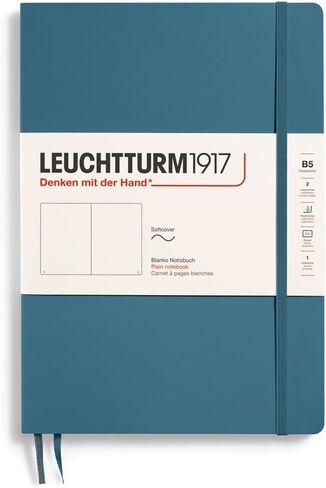 LEUCHTTURM1917 - تكوين غلاف ناعم للكمبيوتر المحمول B5-123 صفحة مرقمة للكتابة واليوميات (عادي، أسود) in Saudi Arabia