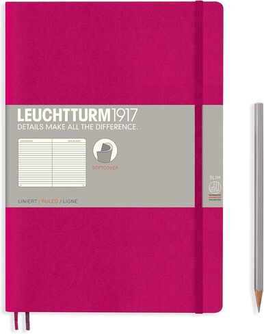 LEUCHTTURM1917 - تكوين غلاف ناعم للكمبيوتر المحمول B5-123 صفحة مرقمة للكتابة واليوميات (عادي، أسود) in Saudi Arabia