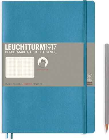 LEUCHTTURM1917 - تكوين غلاف ناعم للكمبيوتر المحمول B5-123 صفحة مرقمة للكتابة واليوميات (عادي، أسود) in Saudi Arabia