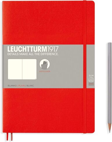 LEUCHTTURM1917 - تكوين غلاف ناعم للكمبيوتر المحمول B5-123 صفحة مرقمة للكتابة واليوميات (عادي، أسود) in Saudi Arabia