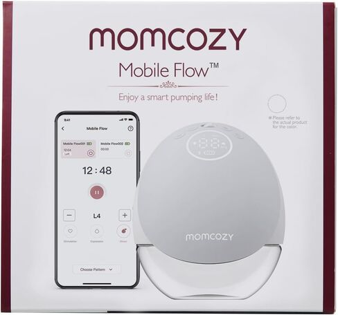 Momcozy Mobile Flow Breast Pump, App Controlled with Multi-Modes, Hands-Free & Wearable M9 Breast Pump, Stand up Directly with Breastmilk Storage, 1 Count, Pink in Saudi Arabia