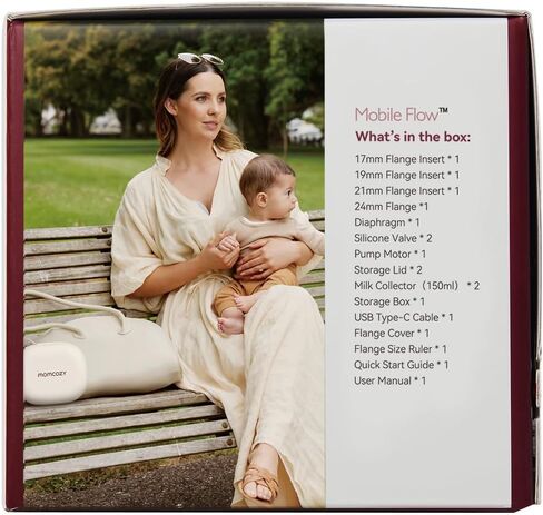 Momcozy Mobile Flow Breast Pump, App Controlled with Multi-Modes, Hands-Free & Wearable M9 Breast Pump, Stand up Directly with Breastmilk Storage, 1 Count, Pink in Saudi Arabia