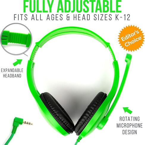 Barks Classroom Headphones with Microphone (10 Pack, Mixed Colors) - Superior On-Ear Bulk Headphones for School: Best for Students K-12 Classrooms (Rotating Boom Mic, Good Recording Quality) in Saudi Arabia