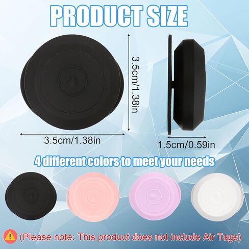 4pcs for Airtag Sticker Mount, Waterproof Silicon Adhesive Holder for Apple Air Tag Hidden Protective GPS Tracker Case for Bicycle Remote Luggage Car Laptop (Pink, White, Black, Purple) in Saudi Arabia