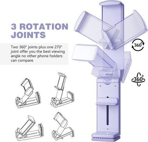 Perilogics Airplane Phone Holder Mount, Plane Travel Essentials (White) | Universal in Flight Phone Stand, Hands Free, Dual 360° Rotatio, Must Haves Airplane Travel Accessory in Saudi Arabia