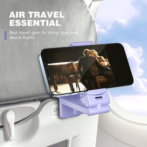Perilogics Airplane Phone Holder Mount, Plane Travel Essentials (White) | Universal in Flight Phone Stand, Hands Free, Dual 360° Rotatio, Must Haves Airplane Travel Accessory in Saudi Arabia