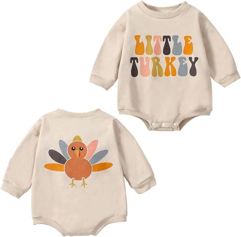 ملابس لحديثي الولادة من البنات والأولاد لعيد الشكر، ملابس تركية صغيرة مطبوعة بأكمام طويلة، ملابس خريف وشتاء in Kuwait