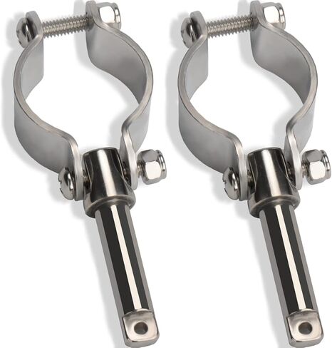 مقابس XinKunmarine من الفولاذ المقاوم للصدأ، حاملات مجداف القوارب، أبواق Oarlock قابلة للتعديل، Rowlock Oarlock 1/2''x1-3/4'' يخت بحري، فضي in Kuwait