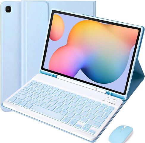 Keyboard Case with Mouse for Samsung Galaxy Tab S6 Lite 10.4 Inch 2024/2022/2020, Detachable Bluetooth Backlight Keyboard, Slim Stand Cover with S Pen Holder,Pink in Saudi Arabia