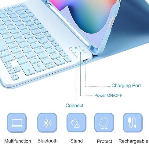 Keyboard Case with Mouse for Samsung Galaxy Tab S6 Lite 10.4 Inch 2024/2022/2020, Detachable Bluetooth Backlight Keyboard, Slim Stand Cover with S Pen Holder,Pink in Saudi Arabia