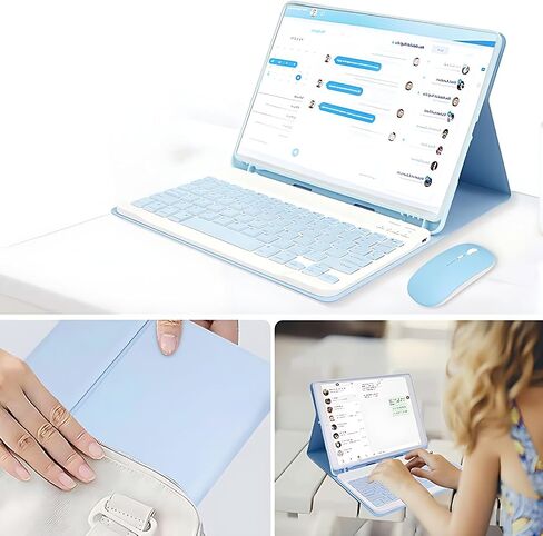 Keyboard Case with Mouse for Samsung Galaxy Tab S6 Lite 10.4 Inch 2024/2022/2020, Detachable Bluetooth Backlight Keyboard, Slim Stand Cover with S Pen Holder,Pink in Saudi Arabia