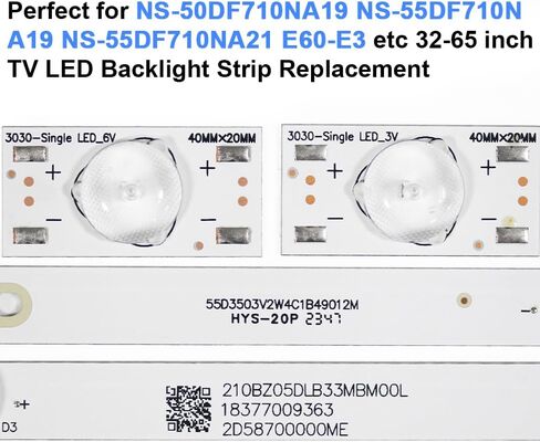 جزء استبدال شريط الإضاءة الخلفية LED، 3030 خرزة مصباح واحدة 3 فولت 6 فولت مع فلتر عدسة بصرية لقضبان إصلاح تلفزيون LED 30 قطعة NS-50DF710NA19 NS-55DF710NA19 NS-55DF710NA21 E60-E3 in Saudi Arabia