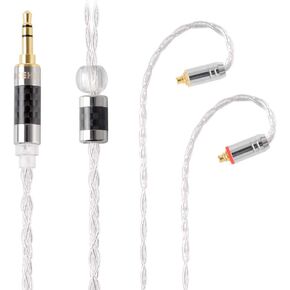 LitzP 4n Sterling Silver IEM Cable,Replaceable 2.5/3.5/4.4mm Plug for HiFi in-Ear Monitor Earphone Cable,0.78 2 Pin/QDC 2Pin/MMCX Connector for Audiophile Video Music Gaming