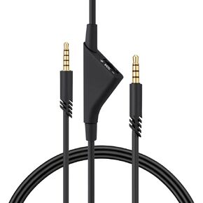 kwmobile Headphone Cable Compatible with Logitech Astro A50 / A40TR / A40 / A30 / A10-200cm Replacement Cord with 3.5mm (1/8") Jack + Volume Control