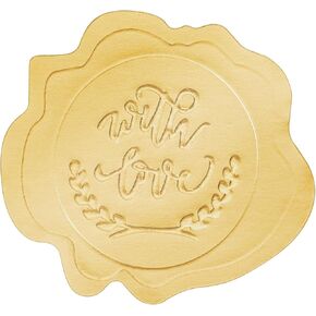 Anwyll Envelope Seals Stickers,Gold Embossed Wax Seal Sticker Looking,300Pcs Wedding Envelope Stickers,Self-Adhesive Gold Foil Stamps Plant floral Sticker for Invitation Card Bridal Shower Party Favor