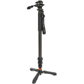 3 Legged Thing Legends Lance Superkit Carbon Fibre Monopod Kit - Ultra-Tall Camera Monopod for Professional Photographers & Videographers