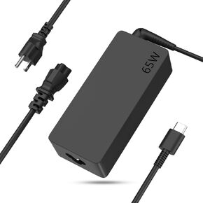 USB C Charger 65W 45W for Lenovo Laptop Charger USB-C - Thinkpad Charger for Laptop Yoga Chromebook Ideapad - Standard AC Power Adapter Computer Type C Fast Charging Long Cord - Flat Tip, 4X20M26268