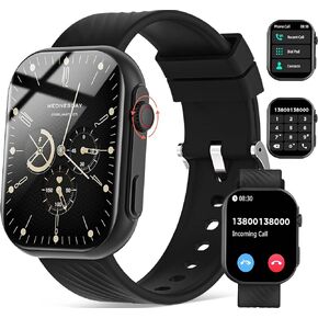 Smart Watch Answer/Make Calls, 2.01" Large Screen Fitness Watch Tracker with 120+ Sports Modes, Heath Monitor/Pedometer/Calories, Smart Encoder, IP68 Waterproof Smartwatches for Android iOS