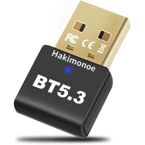 Hakimonoe Long Range USB Bluetooth 5.3 Adapter for Desktop PC – 492FT/150M Wireless Transmitter Dongle for Windows 11/10/8.1 Laptop Computer Pair Headphones Speaker Mouse Keyboard Printer Plug&Play