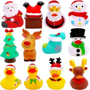 Christmas Rubber Ducks Jeep Ducky Baby Bath Toys for Kids Christmas Party Favors, Cute Holiday Ducking for Gift Exchange,Christmas Stocking Stuffers Celebrations Party Supplies