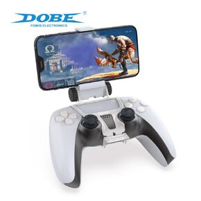 DOBE PS5 Controller Mobile Gaming Clip for Playstation 5 Dualsense Controller Remote Play Mobile Phone Holder Clamp Adjustable Phone Mount Clip (TP5-0527B)