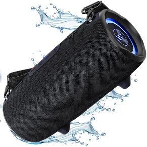 TREBLAB HD-Max - Loud Bluetooth Stereo Speakers, 60W, 20H Playtime, Powerbank, IPX7 Outdoor Portable Speaker, TWS, Deep Bass, Waterproof Bluetooth Party Speaker with Microphone & RGB Lights (2024)