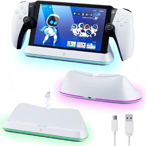 Charging Stand for PlayStation Portal, with RGB Light PlayStation Portal Accessories. (White)