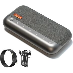 NUROUM A45 Conference Speaker and Microphone, 6 AI Noise Cancelling Mics, 360° 16ft Voice Pickup, Daisy Chain, Bluetooth/USB Speakerphone for Computer, Compatible with Zoom/Teams/Google Meet