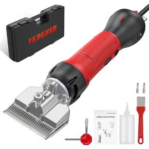 Horse Clippers,600W Professional Electric Horse Grooming Kit, Shaving Equine Clippers for Horses Goat Cattle Large Thick Coat Animals,6 Speeds Heavy Duty Farm Livestock Haircut Trimmer