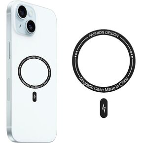 Magnetic Ring for Phone Case, Universal Magnetic Ring Sticker Support Wireless Charging Magnetic Adapter Ring Compatible with All Phones & Cases Red