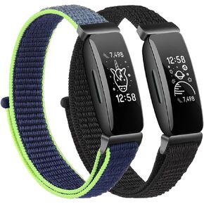 عبوتان من 3 أشرطة من النايلون Ace متوافقة مع أشرطة Fitbit Ace 3 للأطفال الأولاد والبنات - 3 أشرطة ملونة ناعمة صديقة للبشرة قابلة للتنفس للأطفال، إكسسوارات سوار المعصم وحزام المعصم