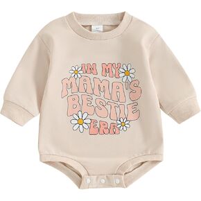 Newborn Baby Girl Outfits In My Mamas Bestie Era Daisy Bubble Romper Sweatshirt Long Sleeve T-Shirt Fall Clothes