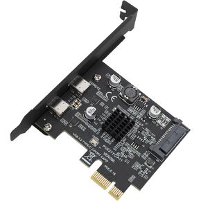 PCIe to USB 3.2 Gen 2 Card, USB 3.2 PCI Express Expansion Card, Dual Type C High Speed 10Gbps USB C PCI Express Card PC Internal USB Hub for Desktop PC Support Windows and LINUX