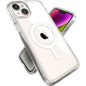 Speck Clear iPhone 15 Plus & 14 Plus Case - Slim, Built for MagSafe, Scratch Resistant & Drop Protection Clear Phone Case - Anti-Yellowing - 6.7 inch iPhone Case - Dual Layer - GemShell