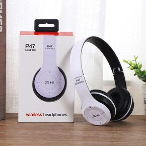 Wireless Headphones Over Ear P47 Super Bass 5.1, Volume control, bluetooth, Card support SD, LED lights, Compatible with Apple & Android, Built-in Microphone, FM Radio