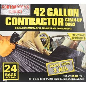 Contractor's Choice 24-Count 42-Gallon Outdoor Construction Trash Bags