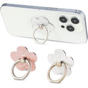 2 Pcs Cell Phone Ring Holder Flower Metal Finger Ring Grip Stand Adjustable 360° Rotation Foldable 180° Flip Universal Accessories Kickstand Compatible with All Smartphones Tablets