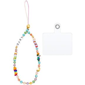 Cell Phone Charm Colorful Phone Wrist Strap with Love Multicolored Phone Chain Wristlet Bracelet Lanyard