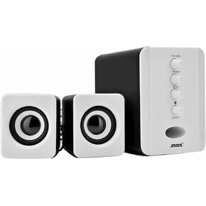 Mini Usb 2.1, Speaker Bass Music Subwoofer Extendable Cat5 Ethernet Wired Combination For Phone Laptop Pc White (Black White)
