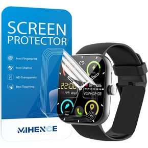 Screen Protector Compatible for zakotu/Jugeman 1.96'' Smart Watch Y66, HD Full Coverage TPU Protective Film for Y66 1.96"" Smartwatch (6PCS), transparent