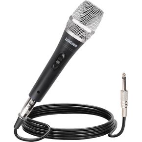 Handheld Dynamic Wired Microphone, Metal 16.4ft XLR Cable with Switch Vocal Corded Microphone for Karaoke,sinhing and Speaker
