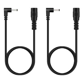 Fancasee (2 Pack 3 ft 3.5mm x 1.35mm DC Power Extension Cable 90 Degree Right Angle Male to Female Plug Adapter Extension Cord for IP Camera CCTV Surveillance Security Camera LED Strip DVR Router
