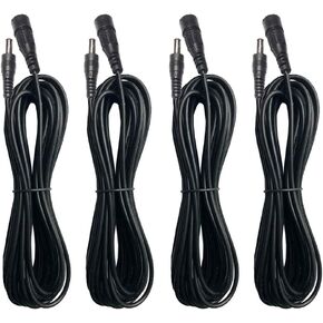 DC 12V Power Adapter Extension Cord Cable 4 Pack 10ft/3m 2.1mm x 5.5mm Power Adapter Supply Camera Extension Cable for CCTV Wireless IP Security Camera, LED Strip, Monitors,DVR, Audio Camera,Router