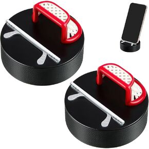 2 Pcs Hockey Pucks Cell Phone Stand for Desk Indestructible Portable Universal Smartphone Holder Compatible with Most Mobile Phones, Winter Hockey Gifts for Office Desk Travel Accessories
