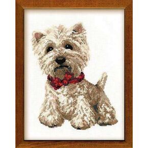 RIOLIS 1578 - Basset Hound Puppy - Counted Cross Stitch Kit 10" x 15" 10 Count Flaxen AIDA 23 Colors
