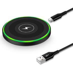 15W Samsung Wireless Charger Fast Charging Pad for Samsung Galaxy S24 Ultra S23 FE S22+ S21 S20 FE S10 S9, Wireless Charger Android Phone Charger Station for Google Pixel 8a 7a 6 Pro, iPhone 15 14 13
