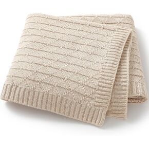 Baby Receiving Blanket for Boys Girls Knit Neutral Swaddle Blankets Soft Lightweight Crib Stroller Blankets for Newborn Infant Toddlers Grey 30 x 40 Inch in Saudi Arabia