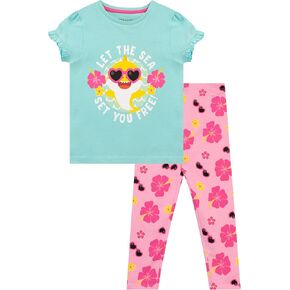 Pinkfong Girls Top and Leggings Set Baby Shark Multicolored 6
