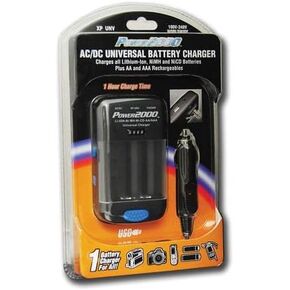 Power2000 XP-UNV AC/DC Universal Battery Charger for All Li-Ion, NiMH, NiCD Plus AA & AAA Batteries