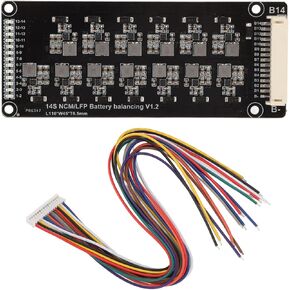 AUNMAS 14S 1.2A Capacitor Active Equalizer Balancer Battery Active Equalizer Inductive Lithium Battery Active Energy Transfer Equalization Module Faster Whole Group Balancer Board